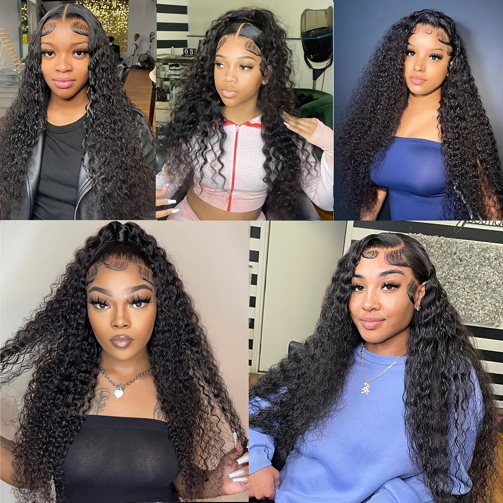 Curly Lace Front Wig Human Hair 4x4 Lace Closure Wigs Virgin Hair Brazilian Kinky Curly Lace Front Wigs For Women Pre Plucked With Baby Hair 150% Density