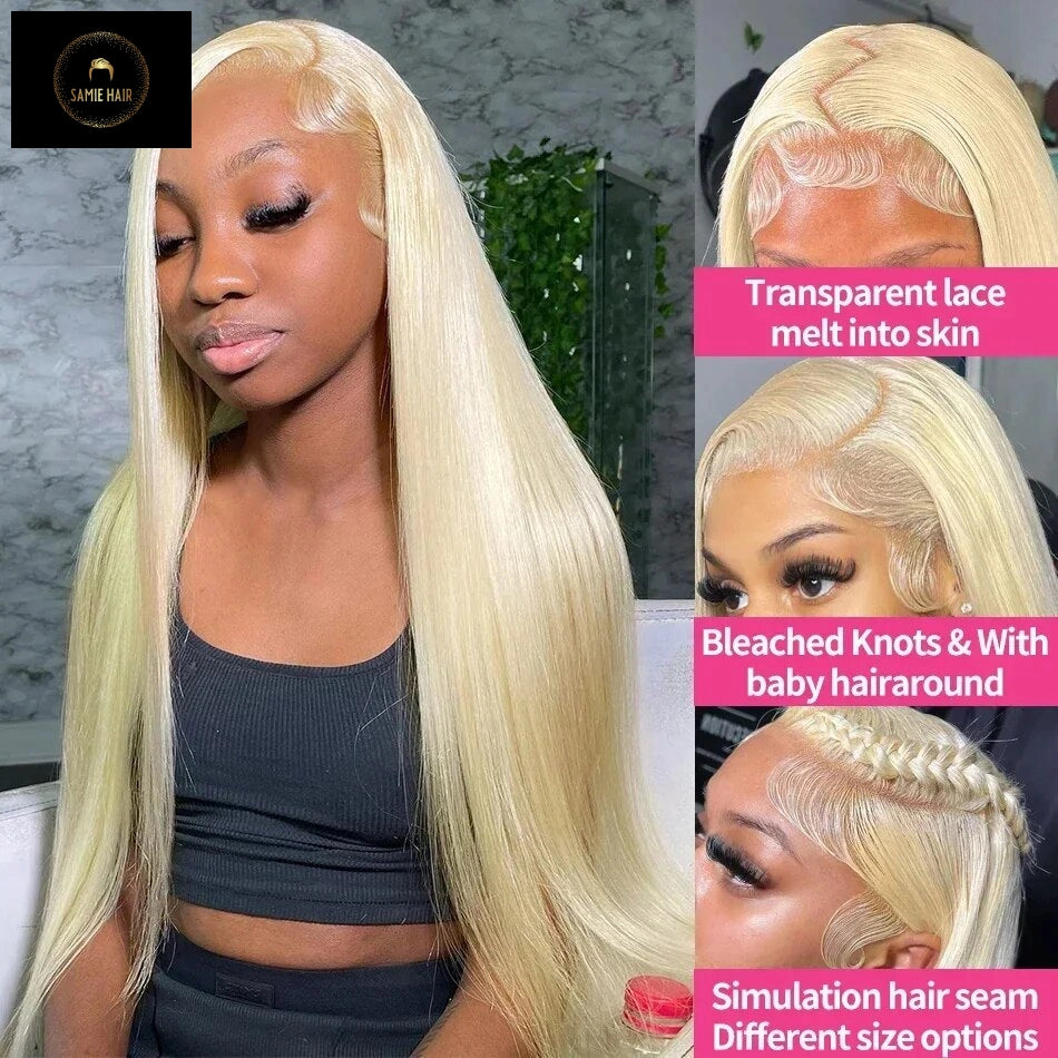 Luvin HD Transparent 613 Straight 13x6 Lace Front Human Hair Wig Color Preplucked 13x4 Honey Blonde Lace Frontal Wigs For Women