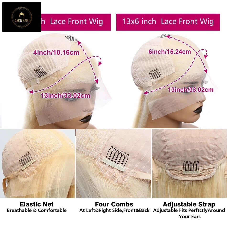 Luvin HD Transparent 613 Straight 13x6 Lace Front Human Hair Wig Color Preplucked 13x4 Honey Blonde Lace Frontal Wigs For Women