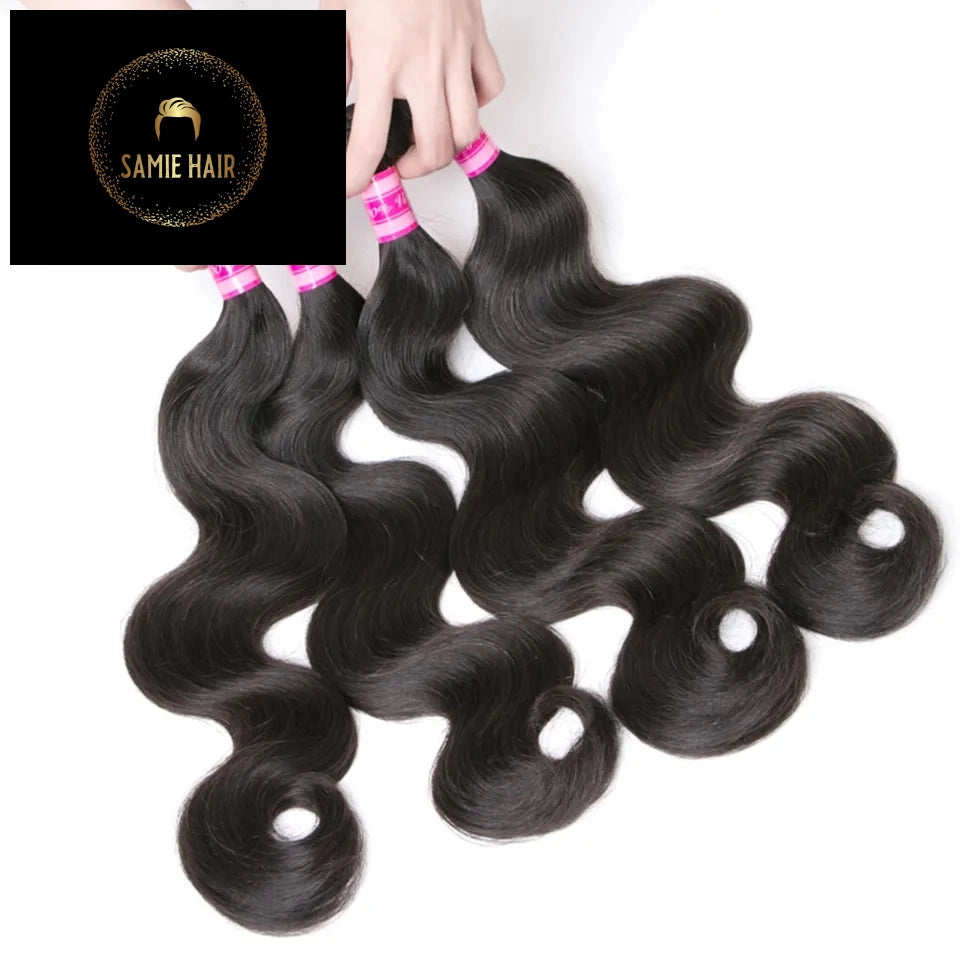 Body Wave Bundles Human Hair Brazilian Hair Weave Bundles 1/3/4 Extensions Natural