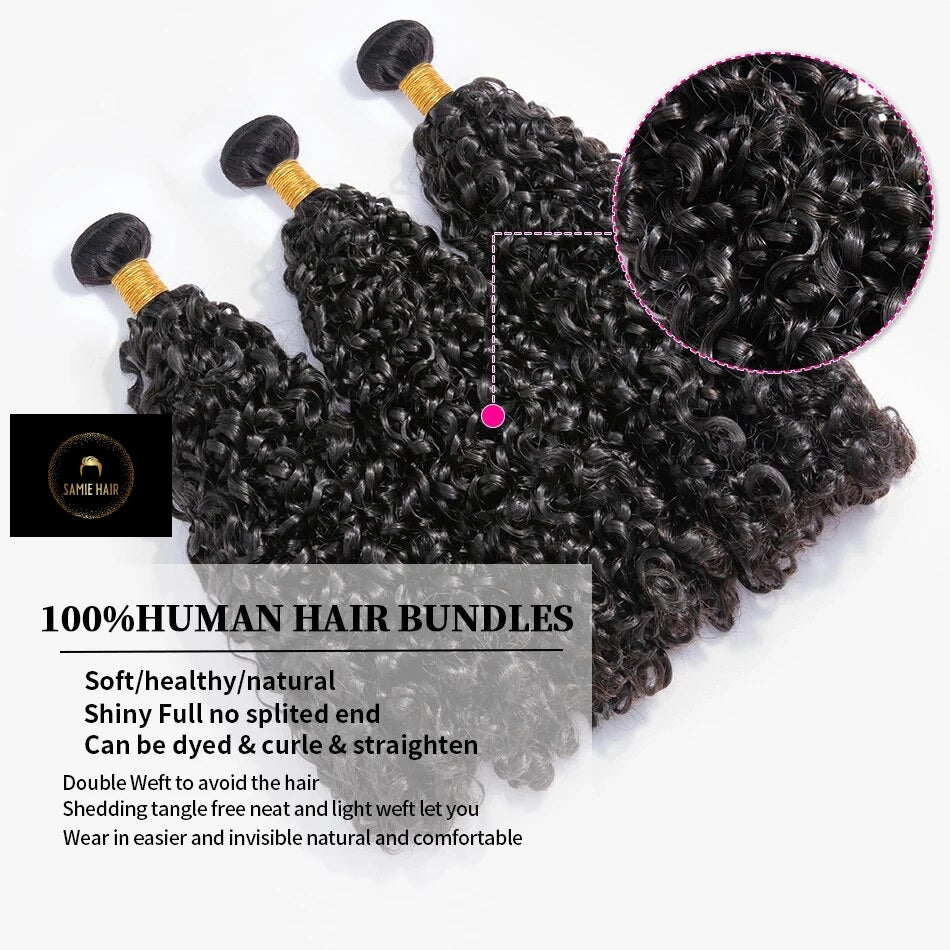Brazilian 10A Small Spirals Curly Bundles Hair Extension 3B 3C