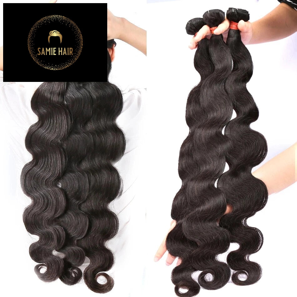 MELODIE 30 32 40 Inch Body Wave 3 4 Bundles Brazilian Hair Water Wavy Weave Human Hair Bundles Extensions Tissage For Women