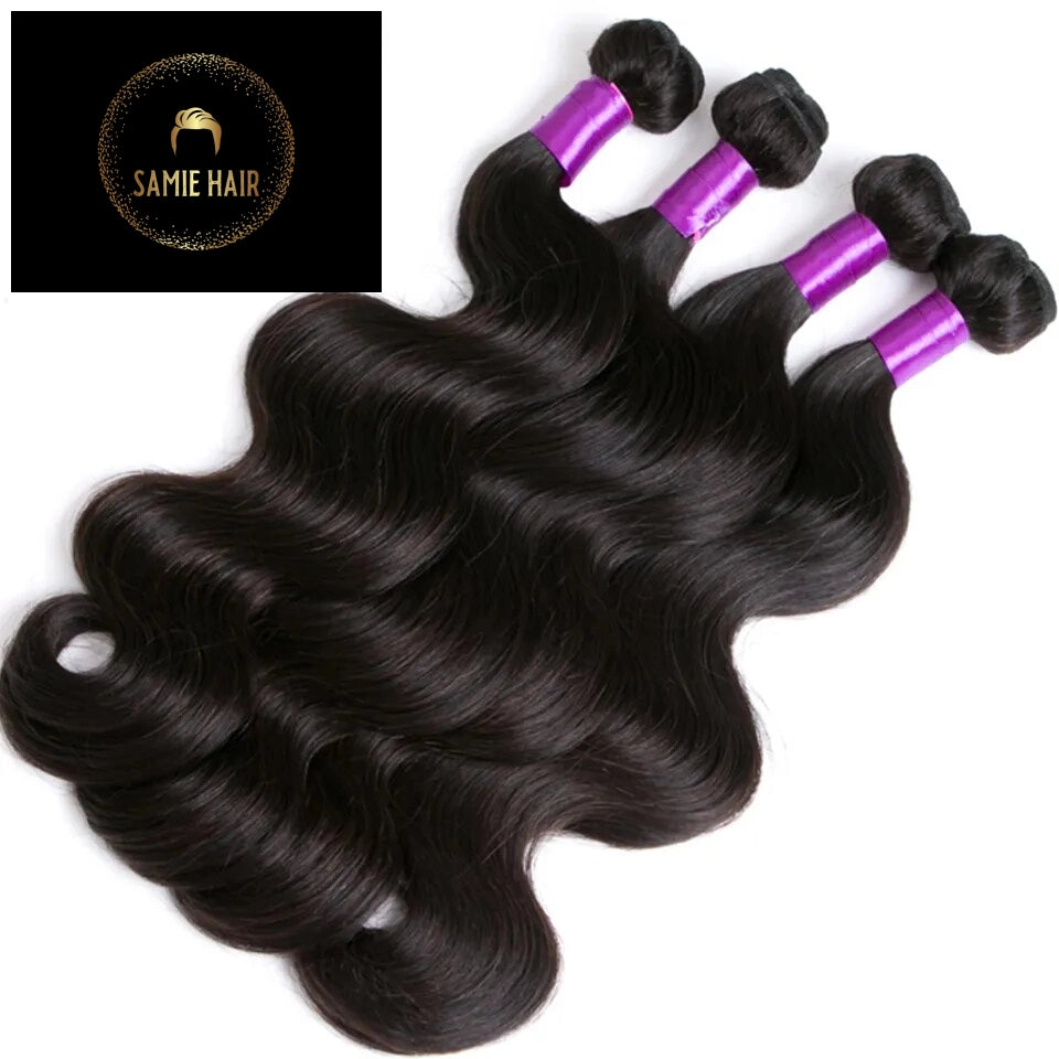 Body Wave Bundles With Closure Brazilian Hair Weave 3/4 Bundles With Closure Natural Human Hair Bundles With Closure