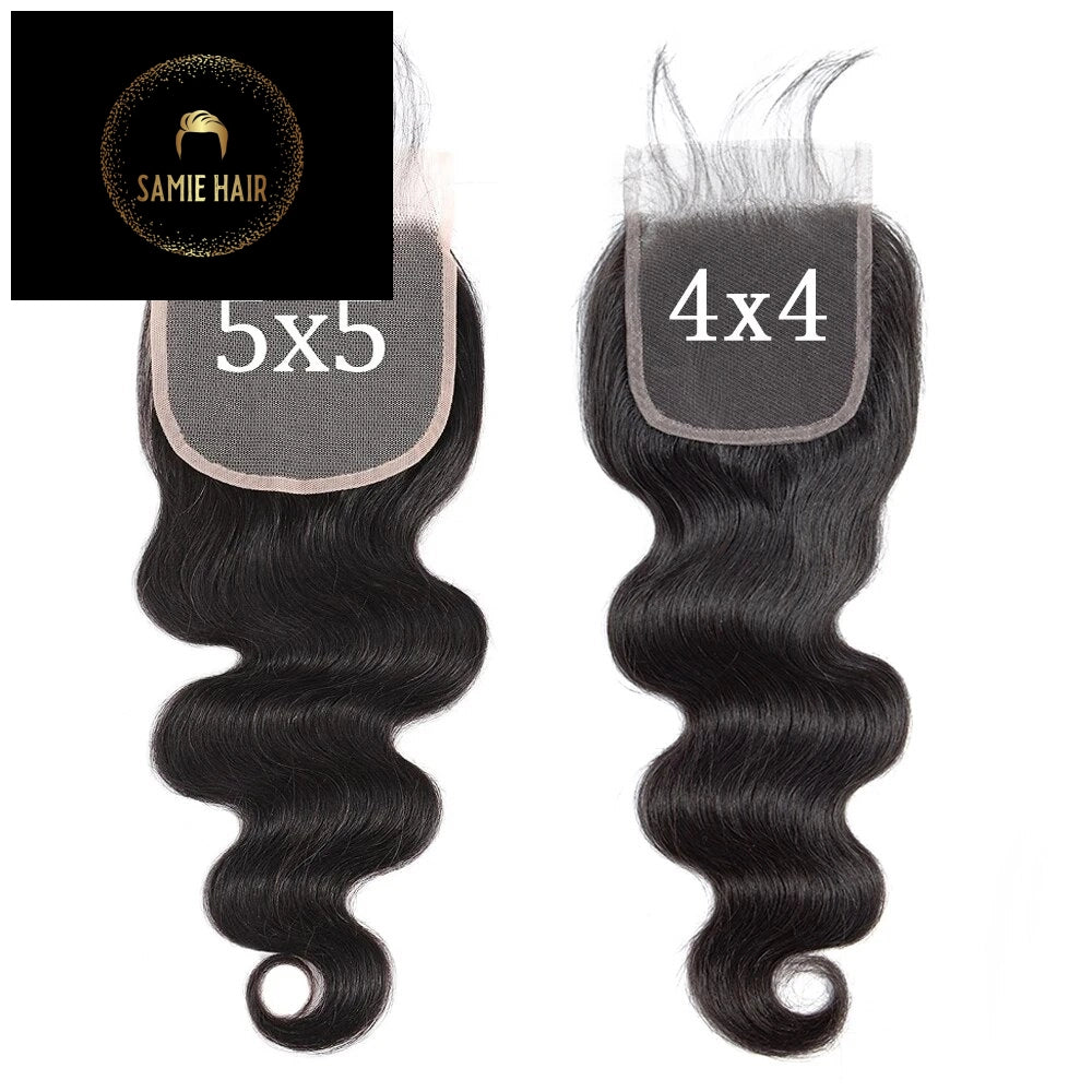 Body Wave Bundles With Closure Brazilian Hair Weave Bundles With Closure Frontal Human Hair Bundles With 4X4 5x5 Lace Closure