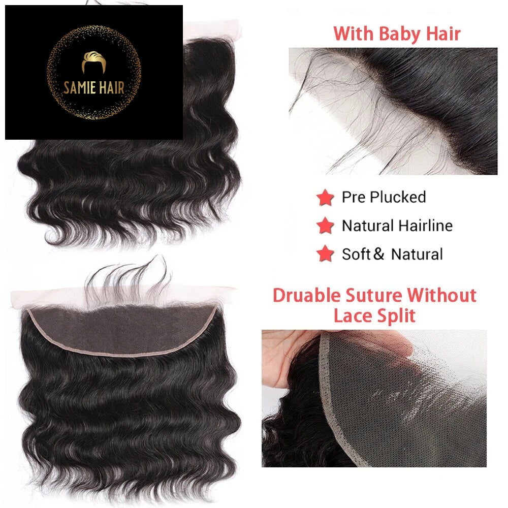 Body Wave Bundles With Closure Brazilian Hair Weave Bundles With Closure Frontal Human Hair Bundles With 4X4 5x5 Lace Closure