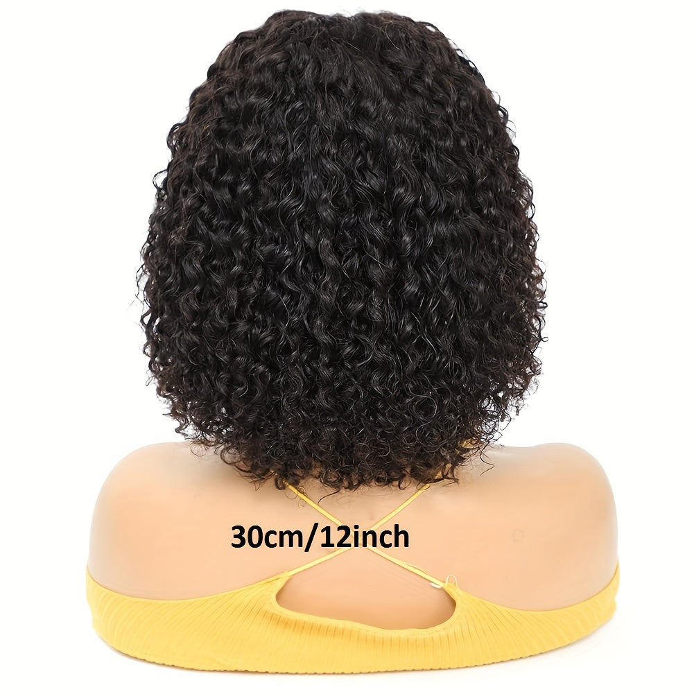 Mongolian HD Transparent Kinky Curly Bob Lace Frontal Wig - 150% Density, Glueless, Pre-Plucked, Virgin Human Hair - Perfect for Women Who Want a Natural Look