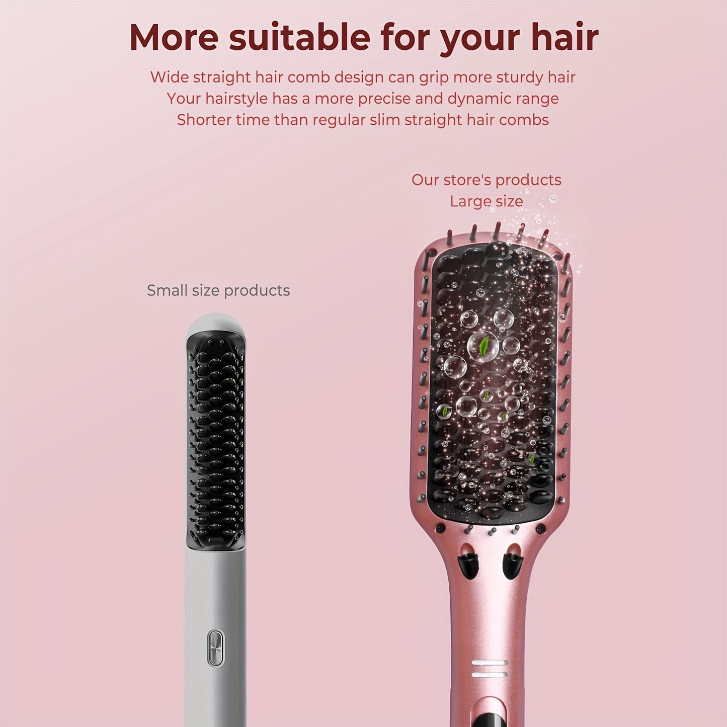 Ceramic Ionic Hair Straightener Brush for Home Barber Salon Use Fast Heating