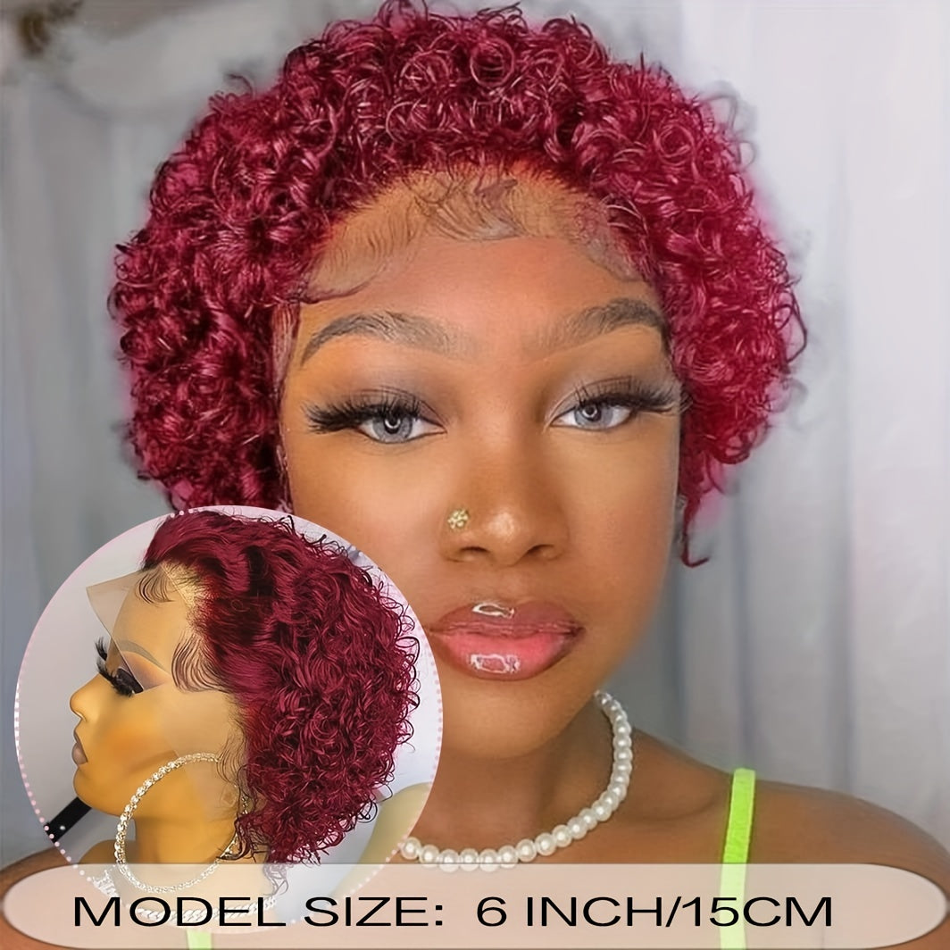 Bleached Knots HD Lace Front Pixie Cut Wig - 13x1 Inch Short Curly Human Hair Wig for Women - Pre-Plucked and Glueless