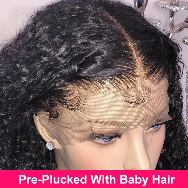 Curly Lace Front Wig Human Hair 4x4 Lace Closure Wigs Virgin Hair Brazilian Kinky Curly Lace Front Wigs For Women Pre Plucked With Baby Hair 150% Density