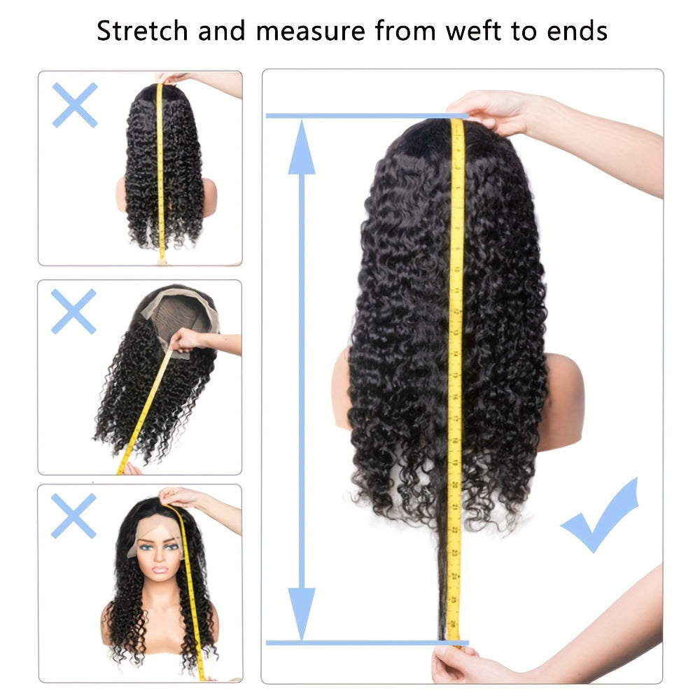 150% Density 13x4 Lace Front Human Hair Wig Water Wave Wig 13x4 Lace Front Wig Brazilian Remy Human Hair Wigs With Baby Hair Natural Black For Women