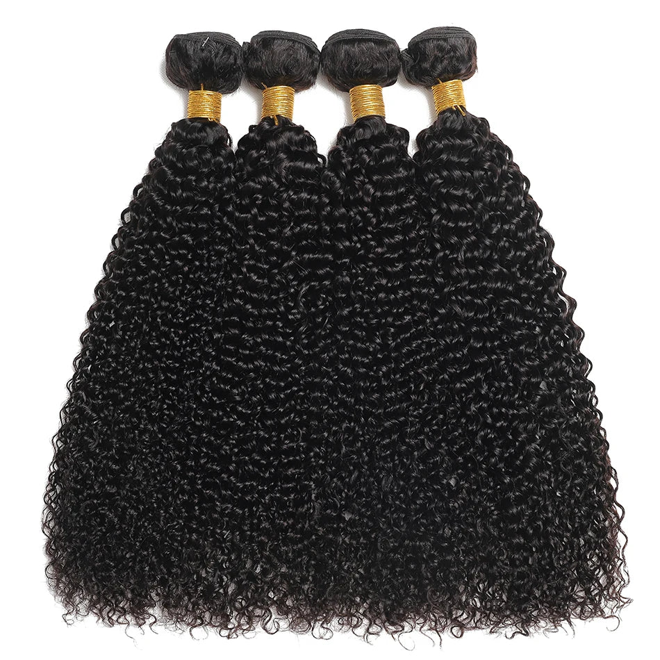 Indian Afro Kinky Curly Bundles 1/3/4PCS Human Hair Extensions 100% Human