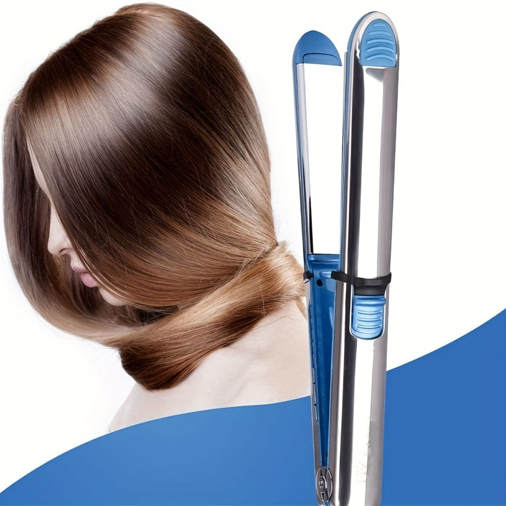 Stainless Steel Hair Straightener 1.18 Inch Wide Titanium Hair Straightener Professional Hair Straightener With Adjustable Temperature (300 °F-465 °F), Fast Heating Hair Straightener (blue)