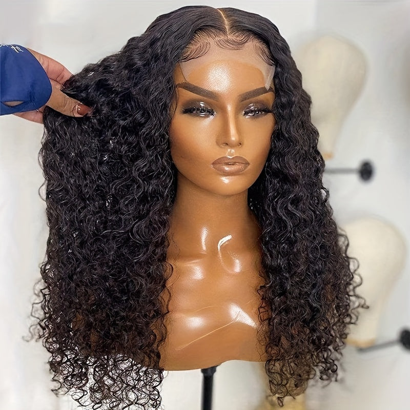 Curly Lace Front Wig Human Hair 4x4 Lace Closure Wigs Virgin Hair Brazilian Kinky Curly Lace Front Wigs For Women Pre Plucked With Baby Hair 150% Density