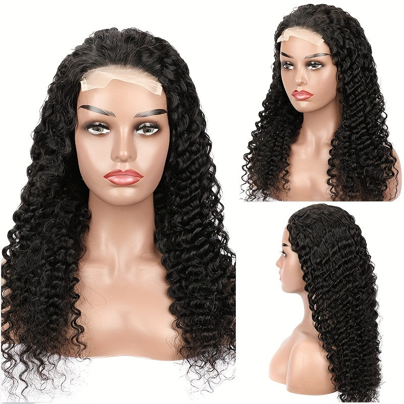 150% Density 4x1 Lace Front Human Hair Wig Deep Wave Lace Front Human Hair Wigs