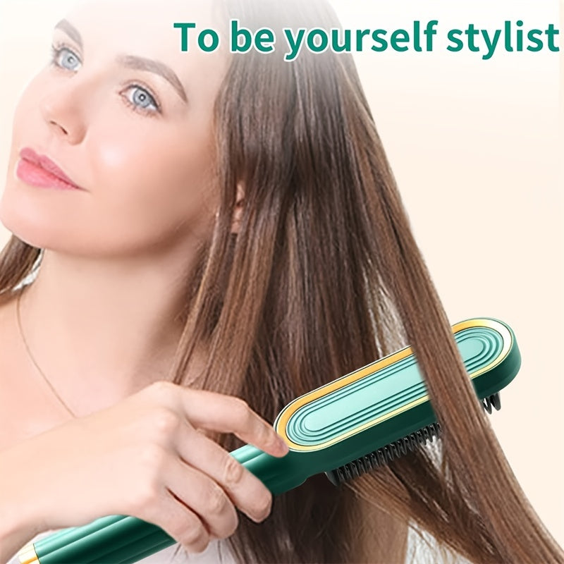 Ceramic Hair Straightener brush and Curling Iron with Multi-Speed Settings for Smooth and Shiny Hair