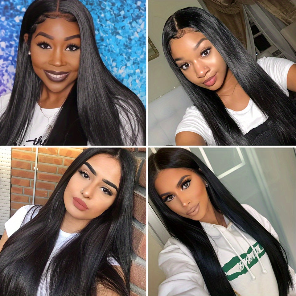 4x4 Lace Front Human Hair Wig Straight Lace Front Hair Wigs Glueless 4x4 Transparent Lace Front Hair Wigs For Women Pre Plucked Human Hair Wigs Natural Color 8-30 Inch