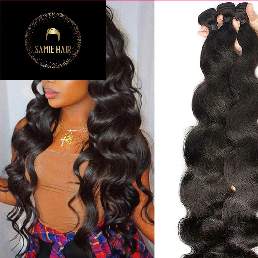 Body Wave Bundles Human Hair Brazilian Hair Weave Bundles 1/3/4 Extensions Natural