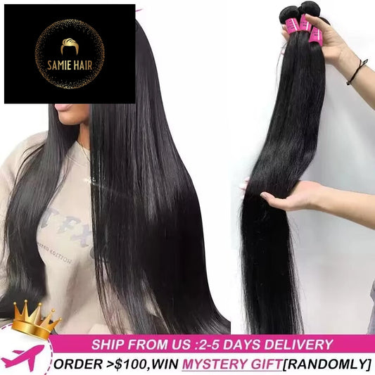 Human Hair Bundles Brazilian Hair Weave Bundles Straight Human Extensions