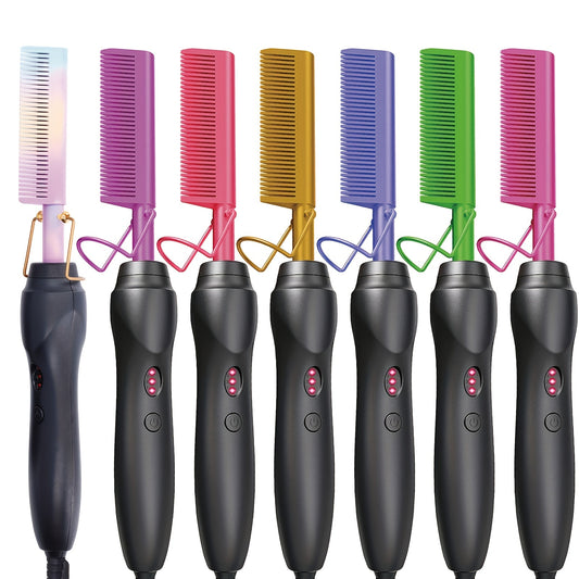 Electric Straight Comb, Hair Straightening Comb With Higher Temperature And More Colors, Electric Heating Comb Hair Straightener For Stylist And Salon At Home, Can Be Used On Dry Or Wet Hair