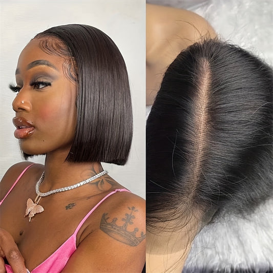 5x5x1 HD Transparent Lace Front Wig Short Straight Bob Wig