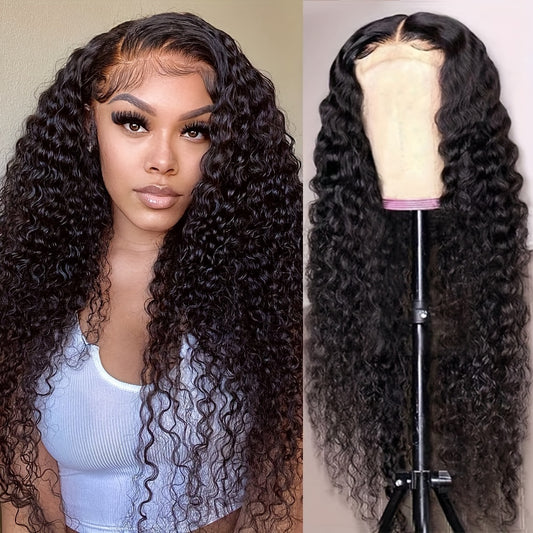150% Density 4x1 Lace Front Human Hair Wig Deep Wave Lace Front Human Hair Wigs