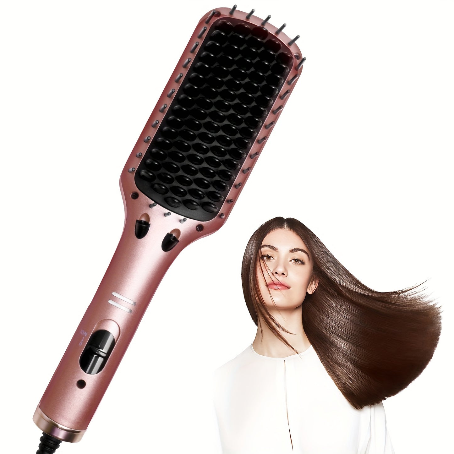 Ceramic Ionic Hair Straightener Brush for Home Barber Salon Use Fast Heating